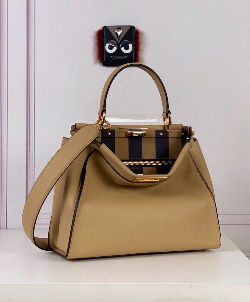 Fendi Peekaboo Iconic Medium Handbag 8BN2901 Apricot